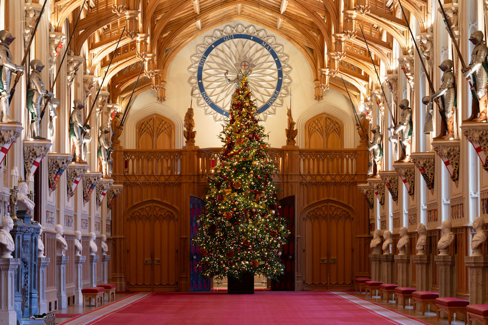 Windsor Castle Christmas Tree in St George's Hall